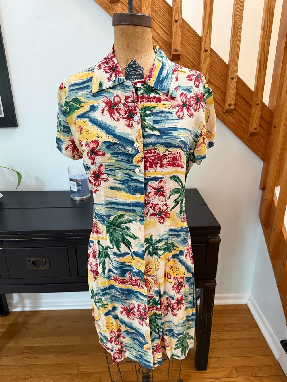 90s Limited Vintage Button-Up Shirt Dress
